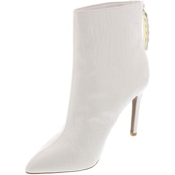 Bebe women's Dasha Stiletto Booties WHITE CROC FAUX   7.5m - Picture 2 of 10